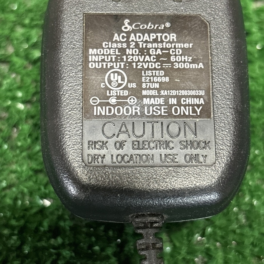 COBRA Model: GA-CD Power Supply Adaptor 12V - 300mA‎ OEM Adapter *Charger Only* - Picture 6 of 6